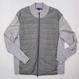 Stitch Enzo Hybrid Tech Jacket Mens Large Gray Merino Wool Performance‎ Golf